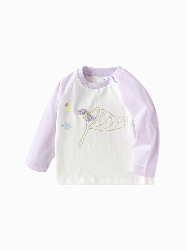 Balabala Baby Girl  Long Sleeve Knitted - White Purple Hue