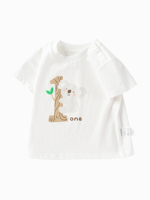 Balabala Baby Girl Short Sleeve T-shirt - Raw White