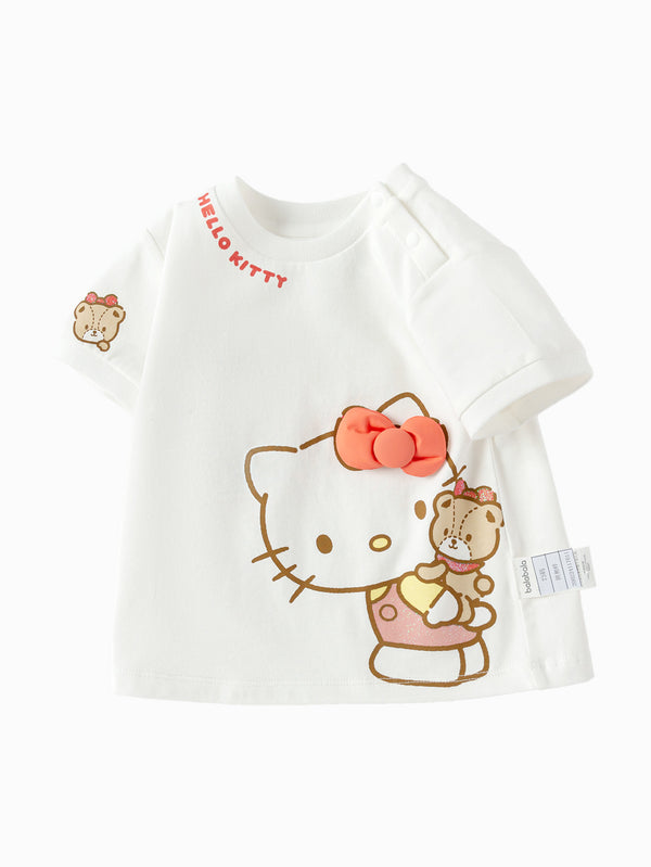 Balabala Baby Girl Short Sleeve T-shirt - Raw White