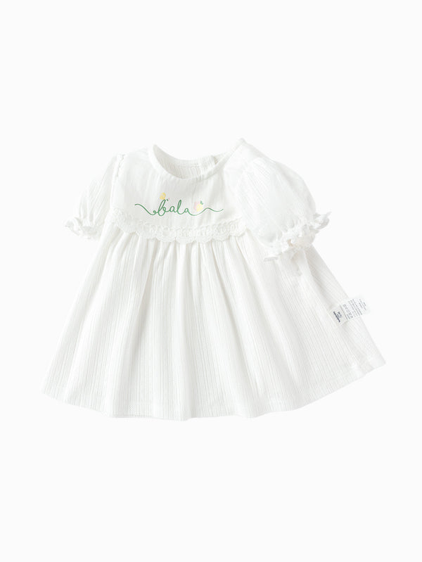 Balabala Baby Girl Short Sleeve T-shirt - Raw White