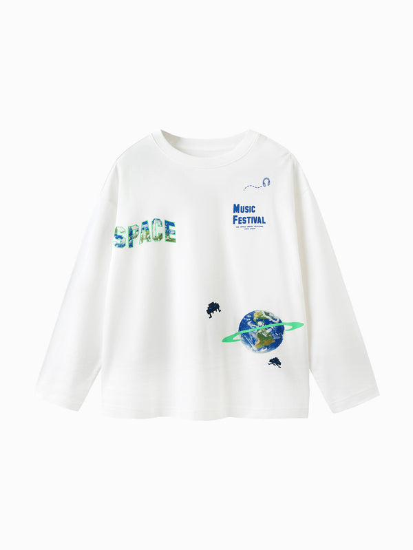 Balabala Kids Boy Long Sleeve Knitted - Raw White