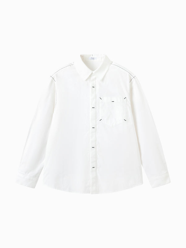 Balabala Kids Boy Long Sleeve Shirt - Raw White