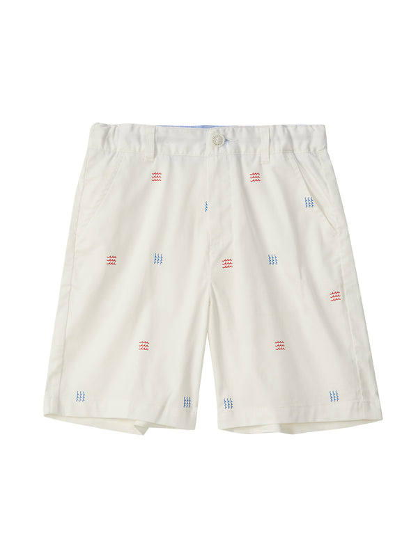 Balabala Kids Boy Middle Pant - Raw White & Dark Blue