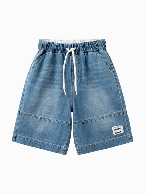 balabala Kids Boy Academy Style Denim Mid-Length Pants