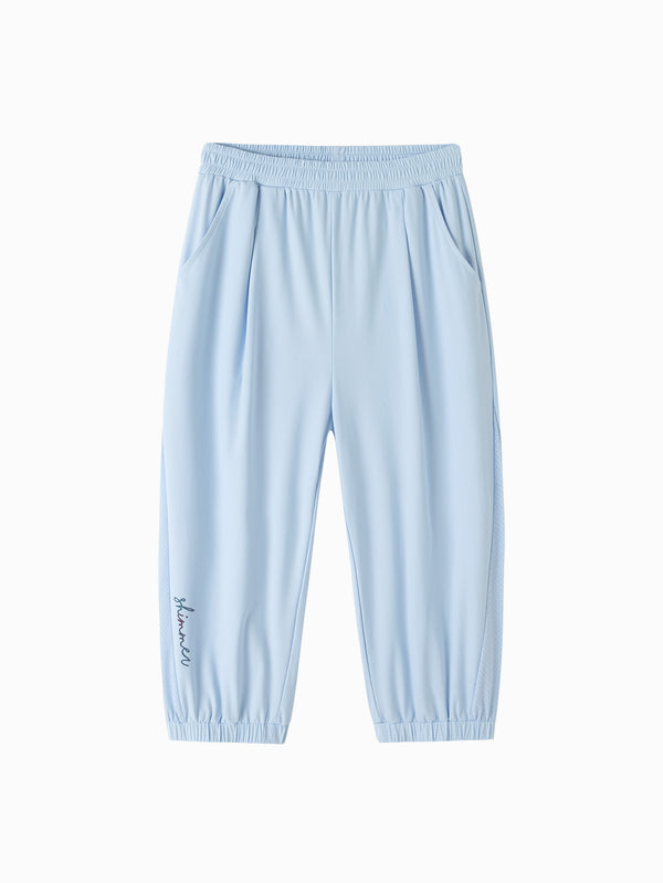 Balabala Kids Girl Cropped Trousers - Powder blue & Black