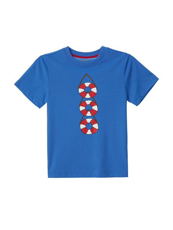 Balabala Kids Boy Short Sleeve T-shirt - Dark Blue & Black