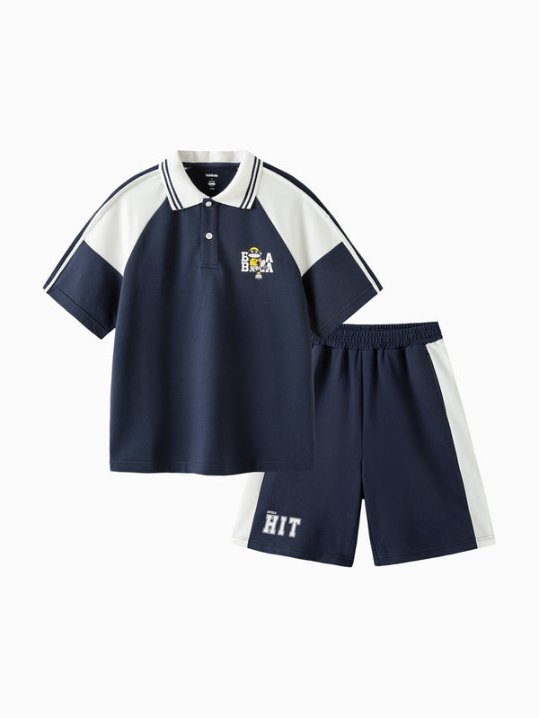 Balabala Kids Boy Short Sleeve Suit - Dark Blue