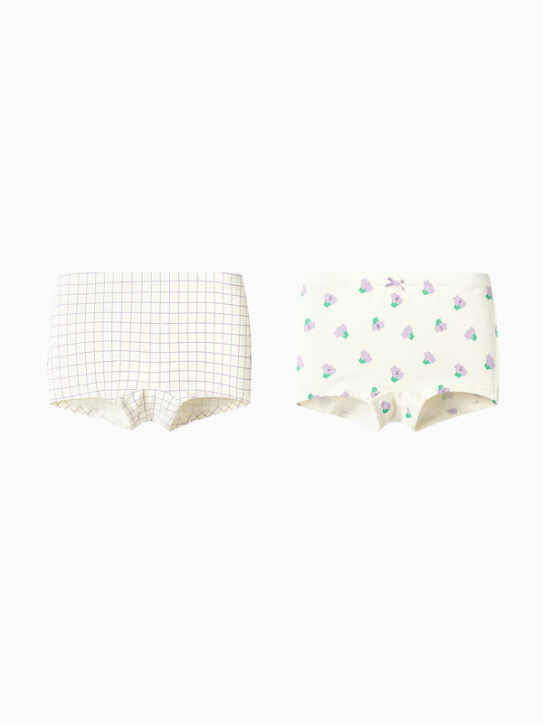 Balabala Kids Girl Underpants - White Purple Hue (2 Packs)