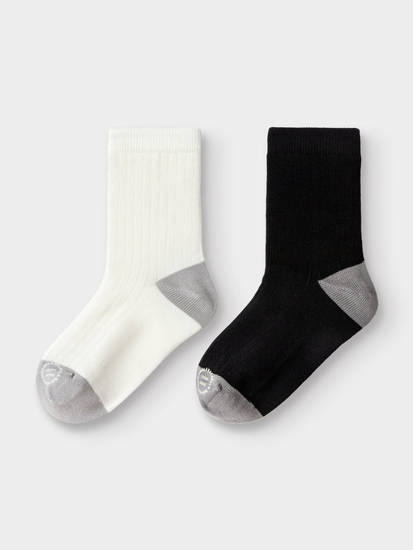 Balabala Kids Unisex Socks - White Black Hue